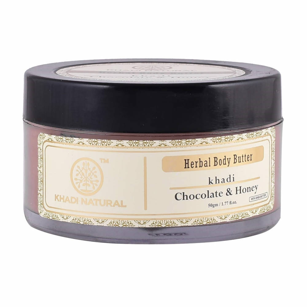 Jar of herbal body butter with 'Khadi Natural' branding on a white background