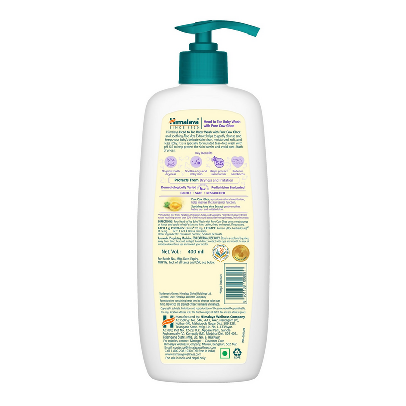 Himalaya Herbals Head to Toe Baby Wash with Pure Cow Ghee