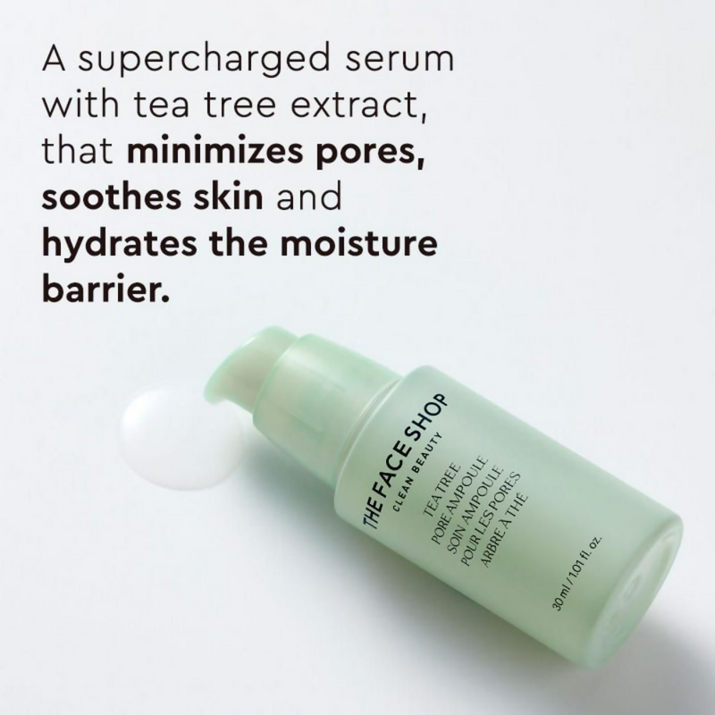 The Face Shop Tea Tree Pore Ampoule With AHA, Ip BHA, PHA & Hyaluronic Acid, For Oily & Acne Skin