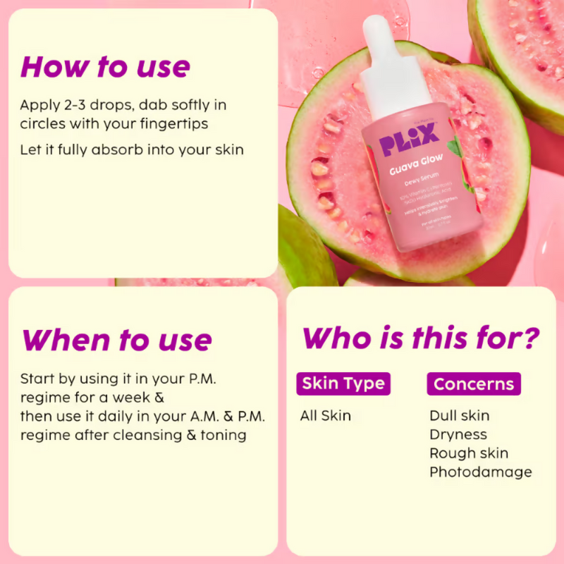 PLIX The Plant Fix Guava 10% Vitamin C Face Serum & Face Wash Combo