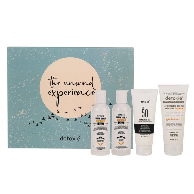 Detoxie Urban Shied The Unwind Experience Unisex Daily Urban Skin Protection & Care Kit