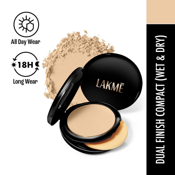Lakme Xtraordin-Airy Compact, 2 In 1 Compact + Foundation, Lightweight, SPF17 - 01 Ivory Fair