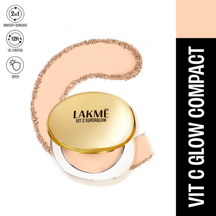 Lakme Vitamin C Superglow Skin Perfecting Compact with 1 % Vit C - Ivory