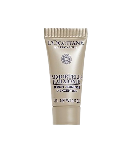 L'Occitane skincare serum tube on a white background