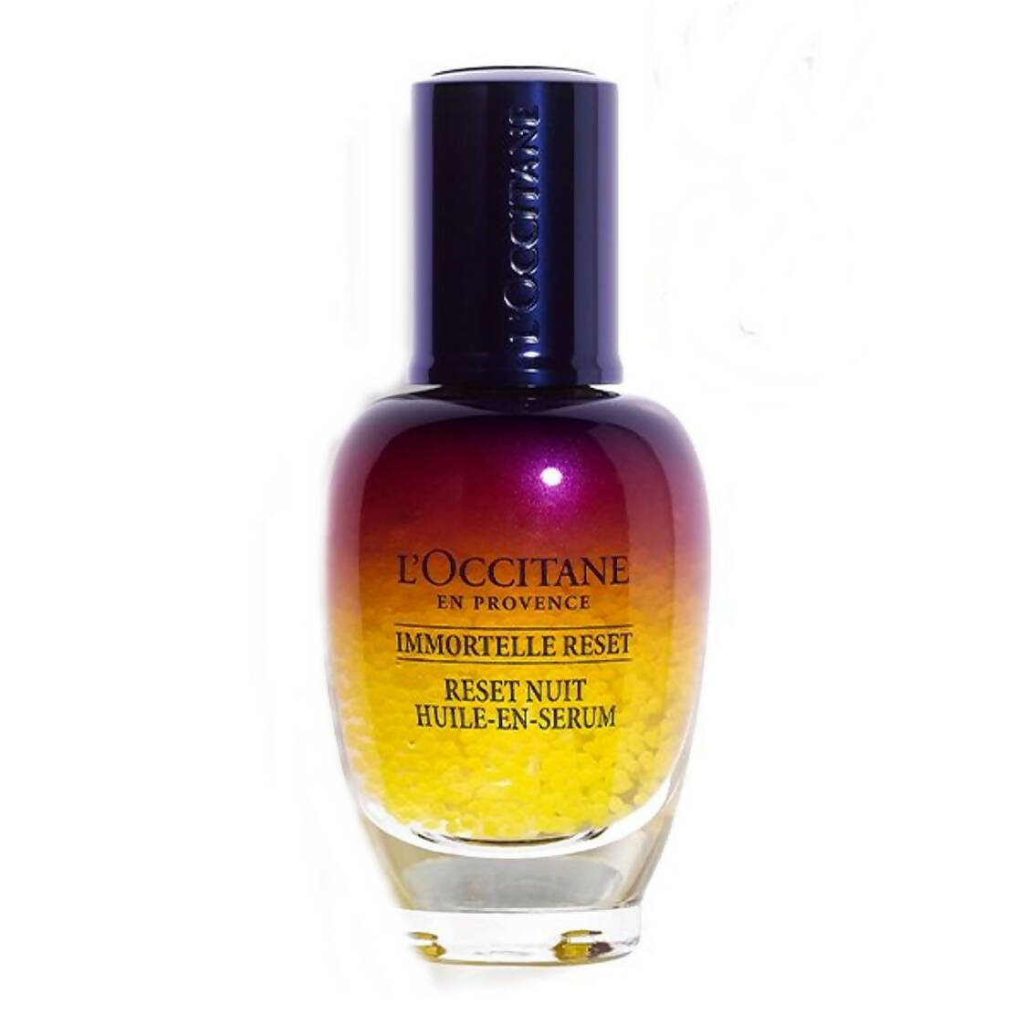 L'OCCITANE skincare bottle with gradient design on a white background