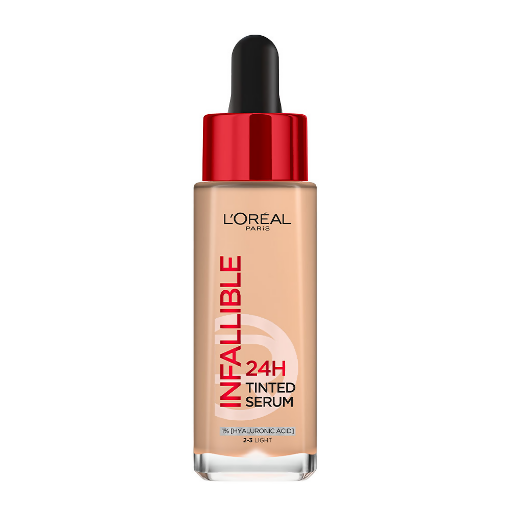 L'Oreal Infallible 24H Tinted Serum bottle on a white background