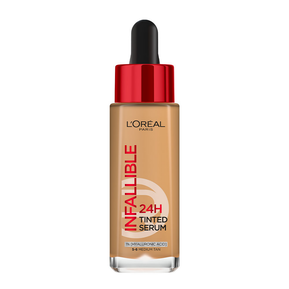L'Oreal Infallible 24H Tinted Serum bottle on a white background