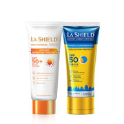 Two sunscreen products from La Shield on a white background