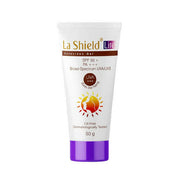 La Shield Life sunscreen gel tube on a white background