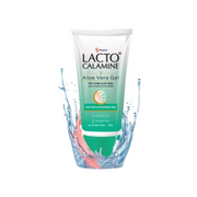 Lacto Calamine Aloe Vera Gel tube with water splash on a white background