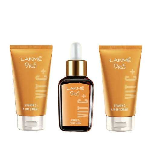 Lakme 9 to 5 Vitamin C skincare products on a white background