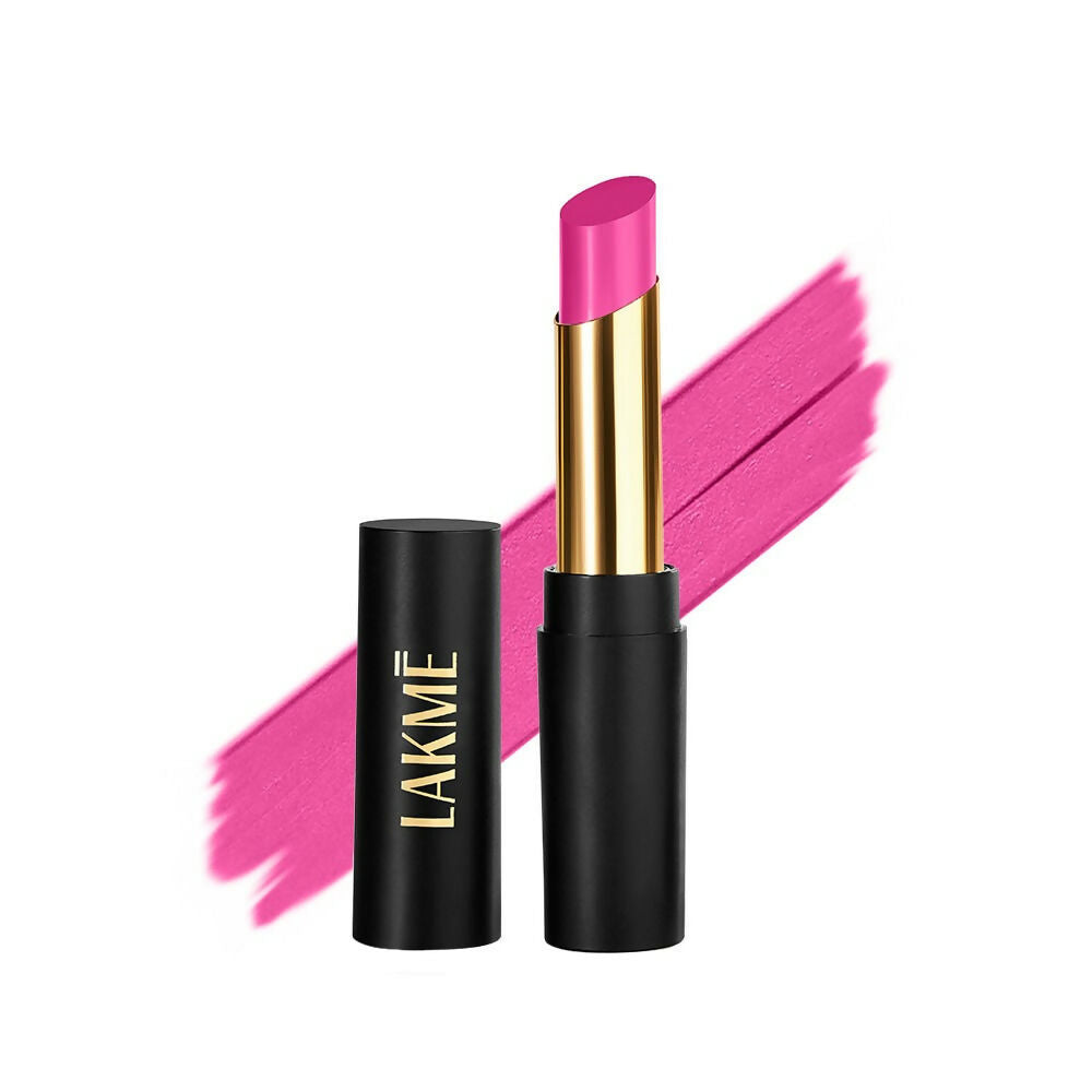 Lakme lipstick with pink shade on a white background