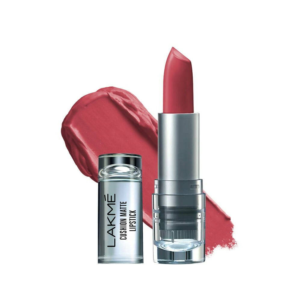 Lakme lipstick with silver casing on a white background