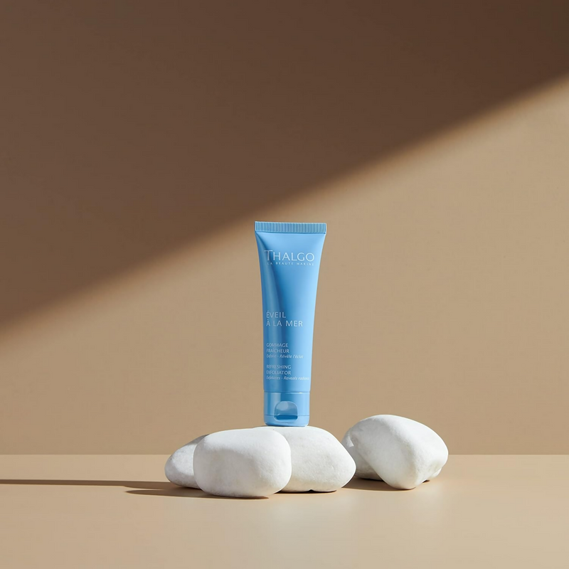 Thalgo Refreshing Exfoliator – Energizing Face Scrub with Diatomaceous Earth & Almond Shell for Oily Skin