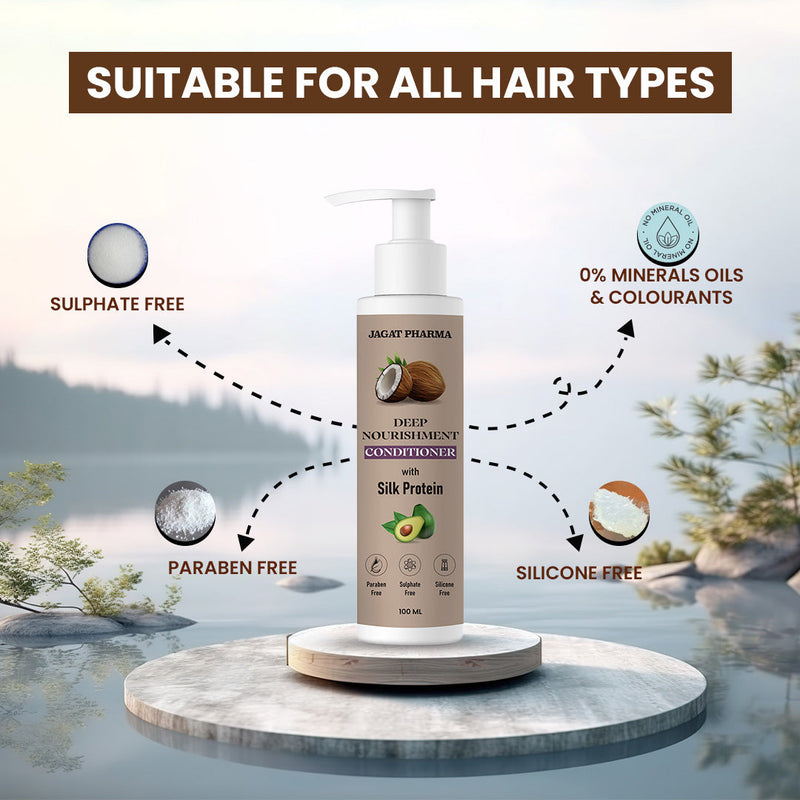 Jagat Pharma Deep Nourishment Conditioner With Silk Protein - Unlock Luxurious Silkiness for Your Hair