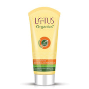 Tube of Lotus Organics sunscreen on a white background