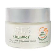 Jar of Lotus Organics Vitamin C Radiance Booster Crème on a white background