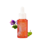 Orange dropper bottle labeled 'Retemin' with purple flowers and green leaves on a white background