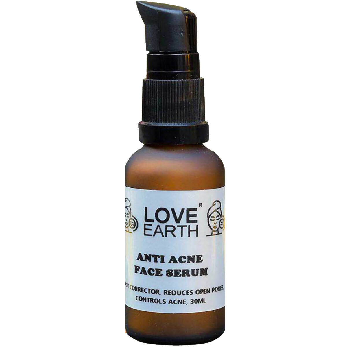Love Earth Anti Acne Face Serum bottle on a white background