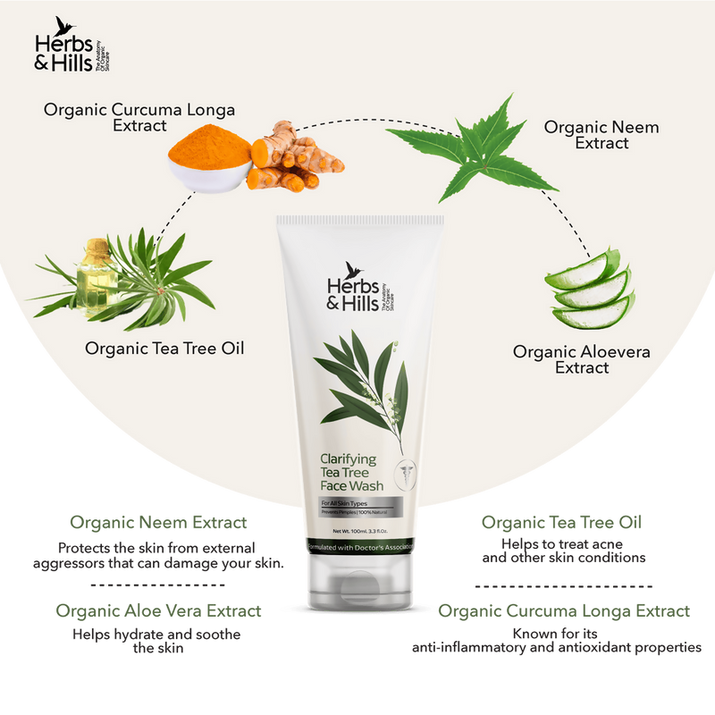 Herbs & Hills Clarifying Tea Tree Face Wash