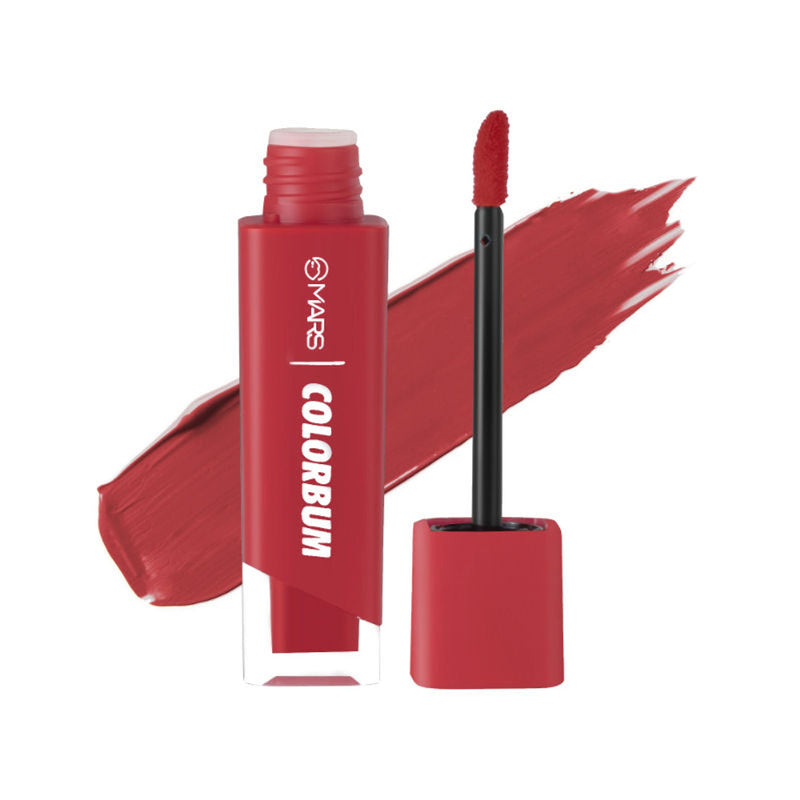 Red lipstick with applicator and Colorbum branding on a white background