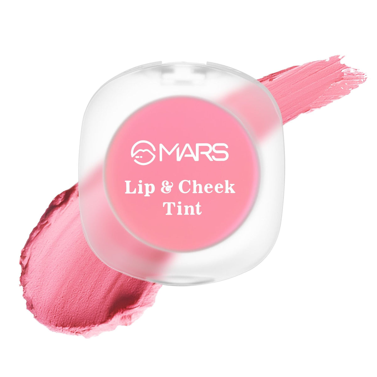 MARS Lip & Cheek Tint with pink color swatch on a white background