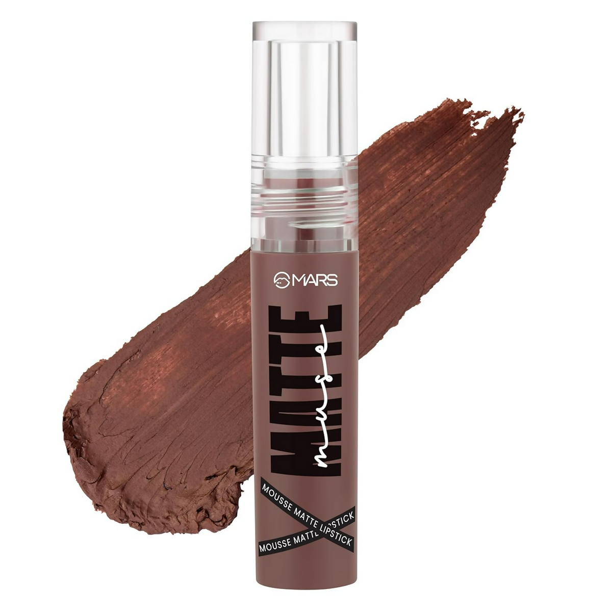 MARS Matte Mousse lipstick with a swatch on a white background