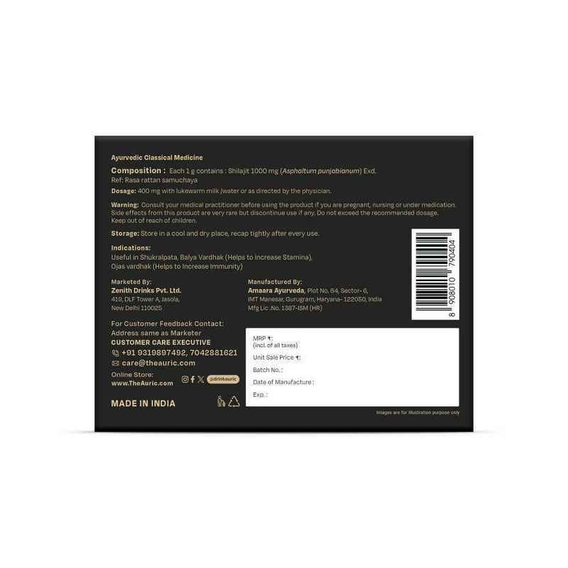 Auric Lab-Certified High-Altitude SJ Resin | 75% Fulvic Acid + Humic Acid | 80+ Trace Minerals with Real Brass Spoon Included