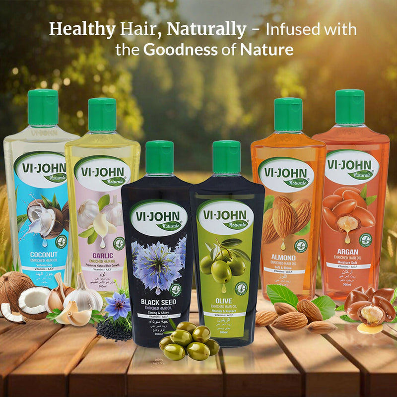 VI-JOHN Naturale Black Seed Enriched Hair Oil Strong & Shiny with Vitamin A.E & F