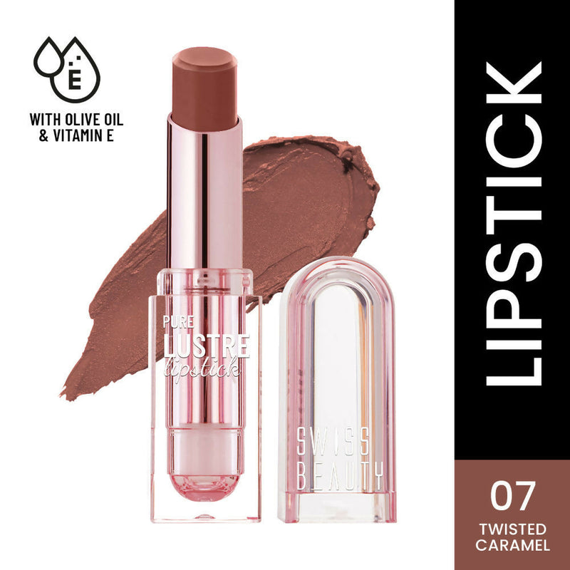 Swiss Beauty High Shine Finish Smooth Glide Pure Lustre Lipstick - 7 Twisted Caramel