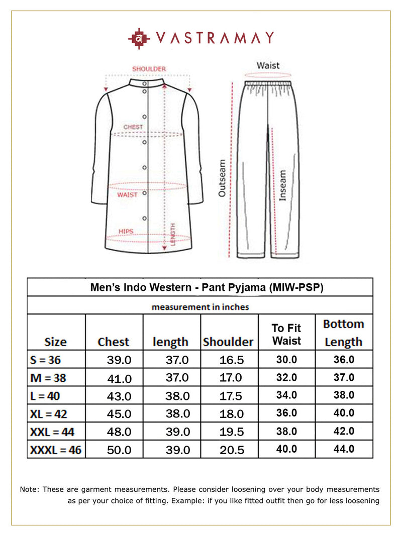 Men's Black Glitter Indo Western Sherwani Set