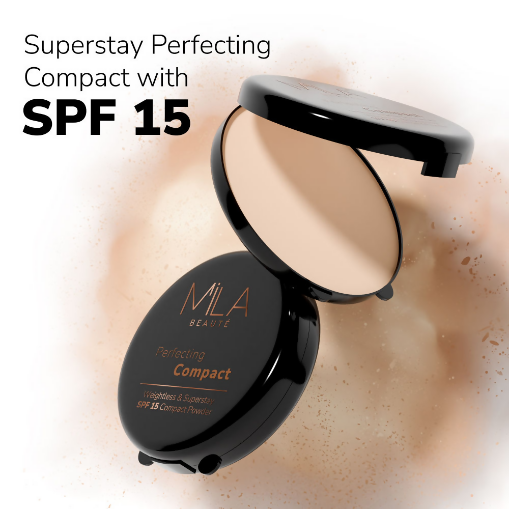 Mila Beaute Superstay Natural Matte Finish Perfecting Compact Powder with SPF 15 - Pure Beige