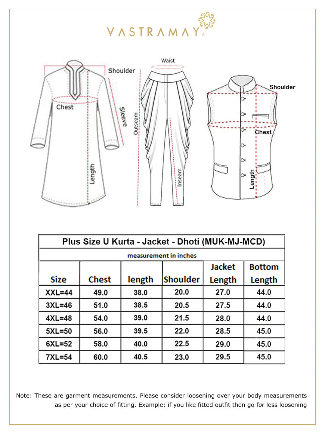 Men's Plus Size Rose Gold, Navy Blue And Maroon Silk Blend Jacket Kurta Dhoti Pant Set