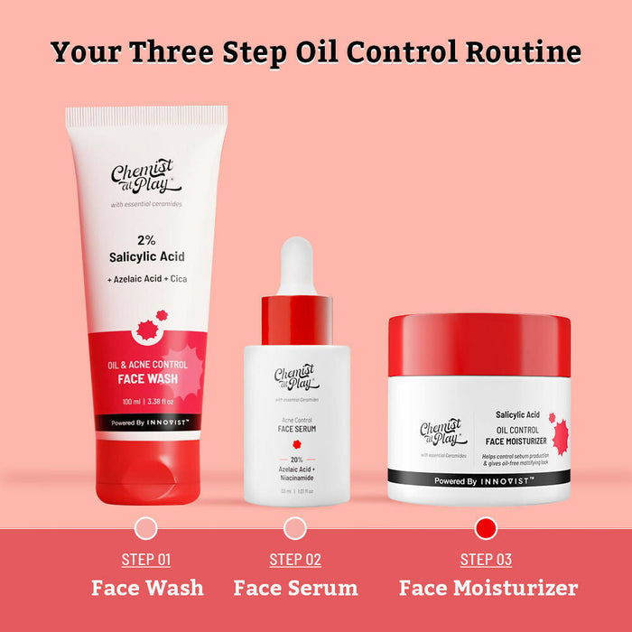Chemist At Play Acne Control Regime with Salicylic Acid Face Wash + Moisturizer Combo