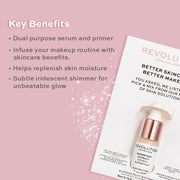 Revolution skincare serum with product packaging on a pink background