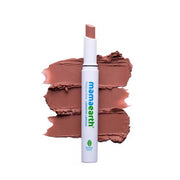 Mamaearth lipstick with swatches on a white background
