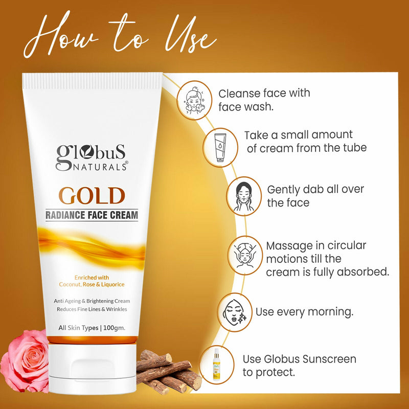 Globus Naturals Gold Radiance Anti Ageing & Brightening Face Cream