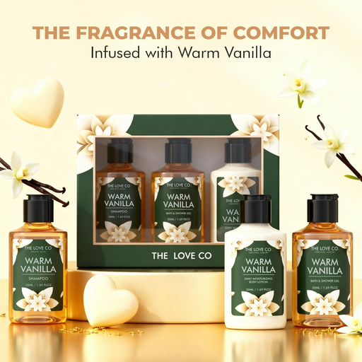 The Love Co. Warm Vanilla Bath & Body Gift Set Kit