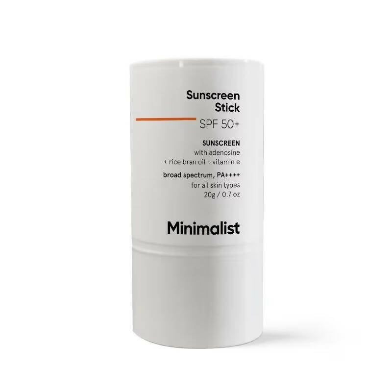 Sunscreen stick with SPF 50+ on a white background