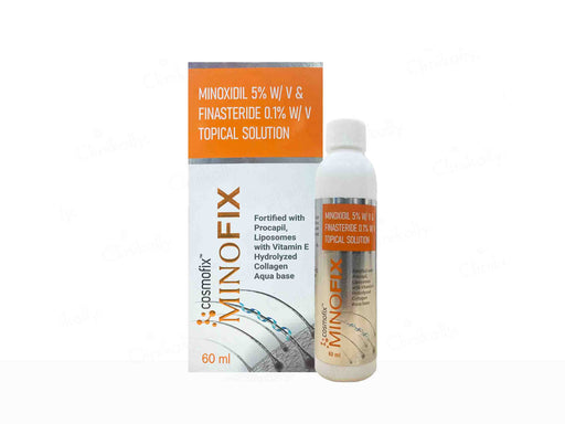 Cosnifix Mino Fix topical solution bottle and packaging on a white background