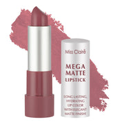 Mega Matte Lipstick with packaging on a white background