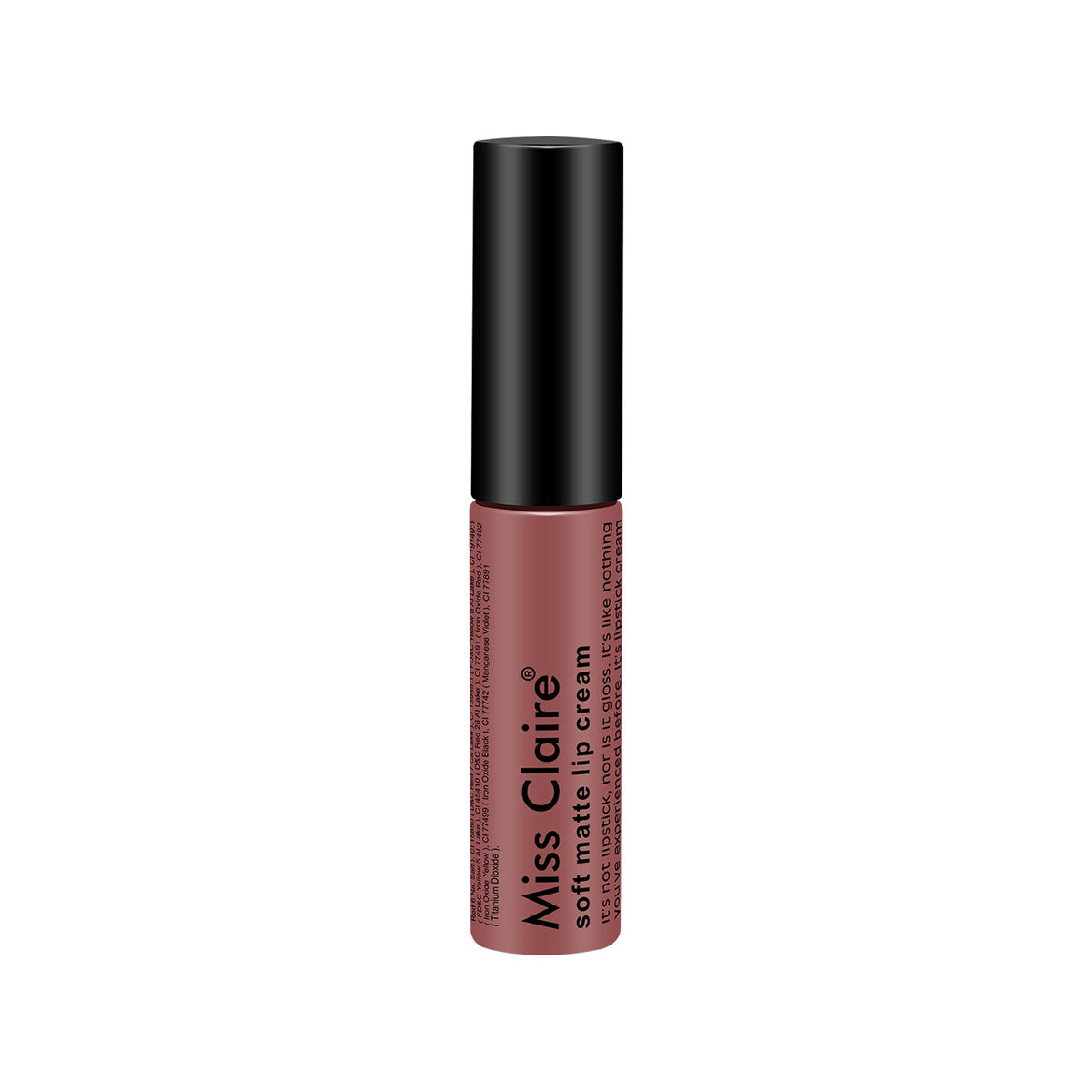 Lip cream with black cap and red body on a white background