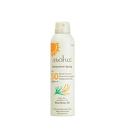 Mioha sunscreen spray bottle on a white background