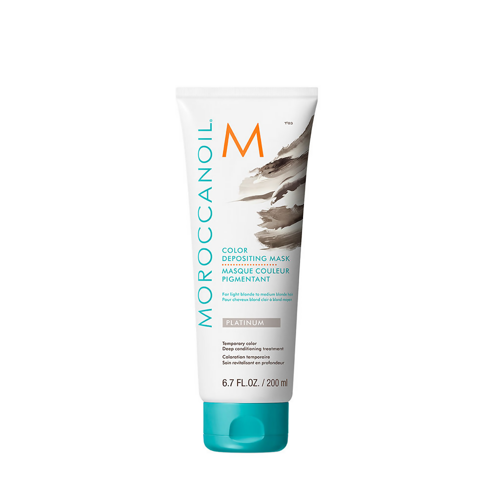 Moroccanoil hair mask tube on a white background