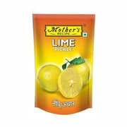 Packaged lime pickle with 'Mother's Recipe' branding on a white background