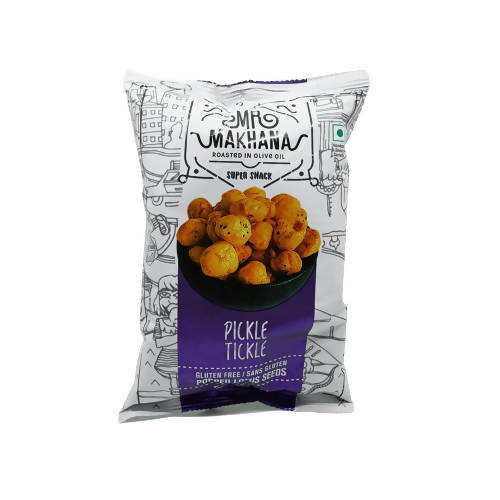 Packaged snack with 'Mr. Makhana' branding on a white background