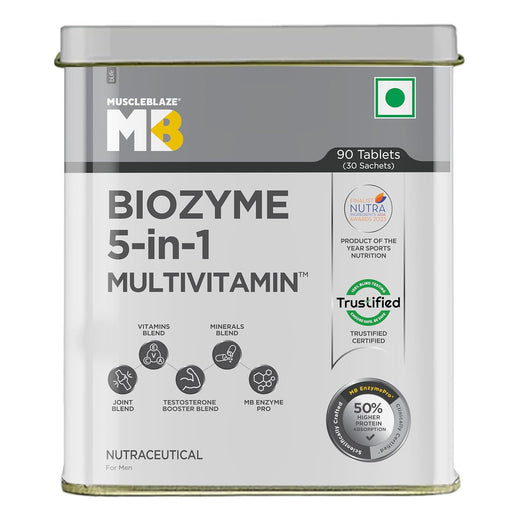 MuscleBlaze Biozyme Multivitamin 5-in-1 Supplement 90 Capsules