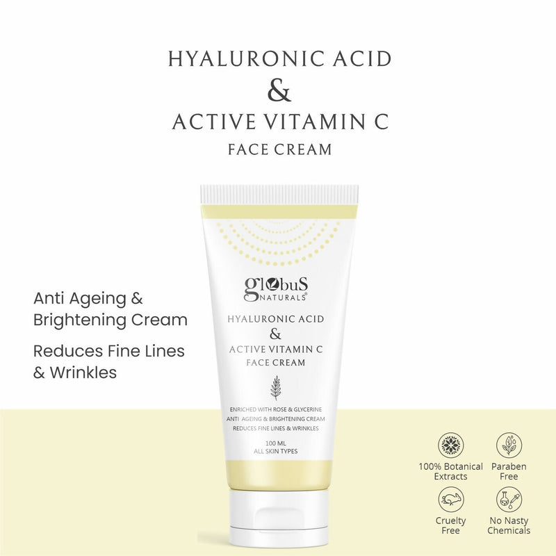 Globus Naturals Hyaluronic Acid & Vitamin C Anti Ageing Face Cream