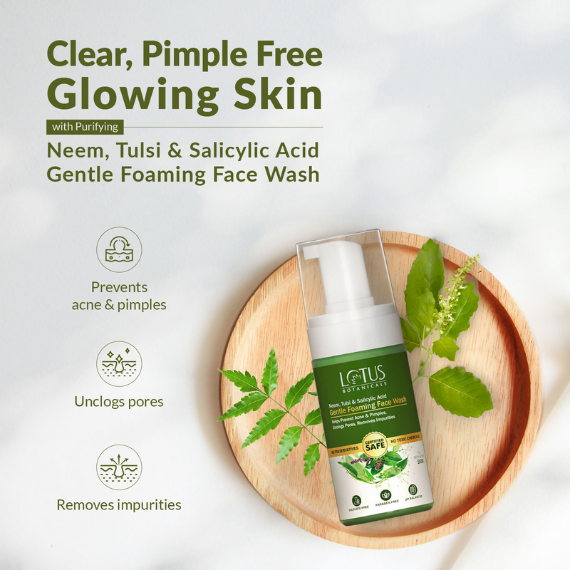 Lotus Botanicals Neem, Tulsi & Salicylic Acid Gentle Foaming Face Wash