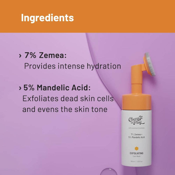 Chemist At Play Exfoliating Face Wash with Ceramides For Bumpy Skin, Pigmented Skin